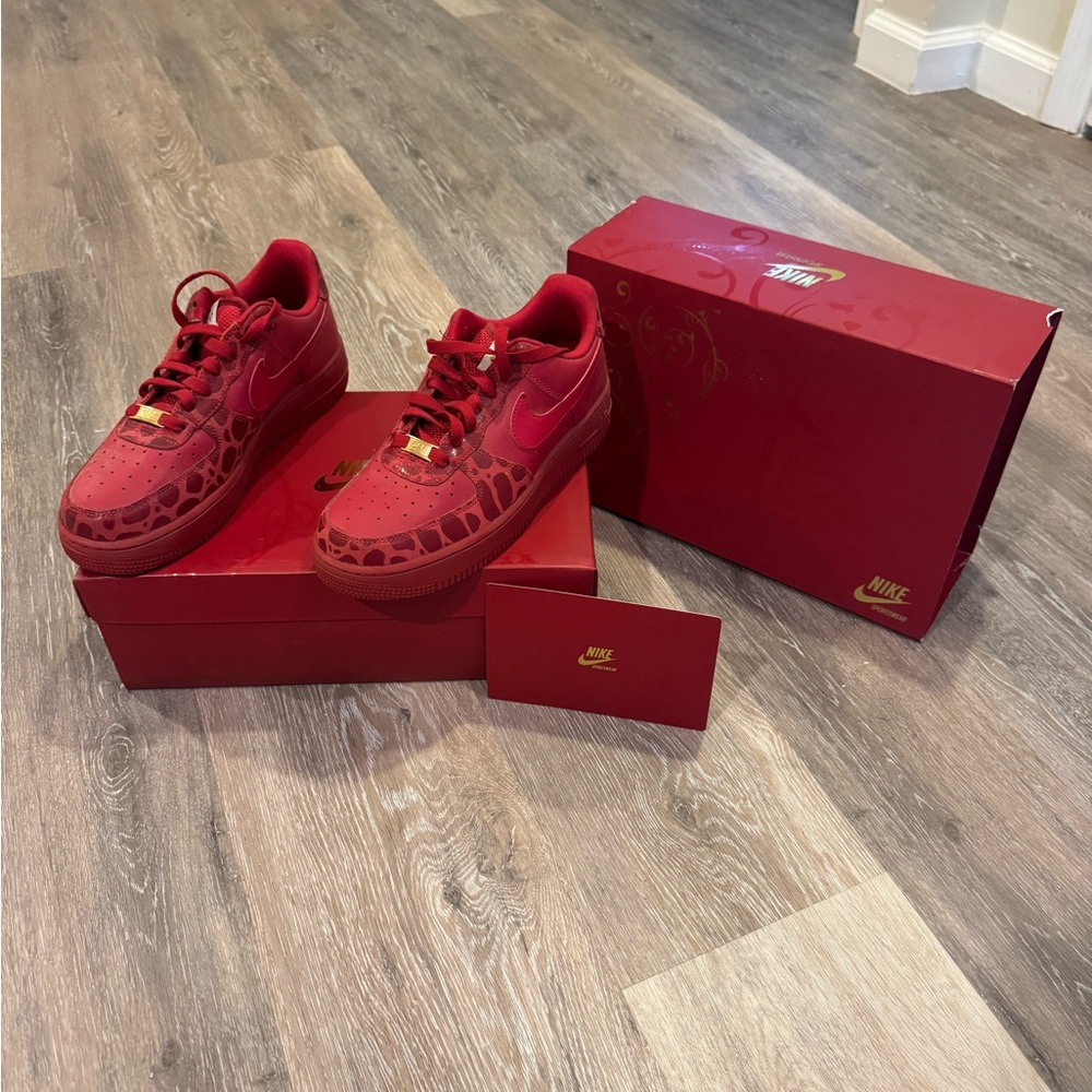 Nike Bold Red Sneakers With Pattern - image 4